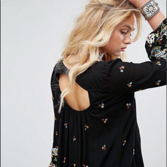 Free People oversized Oxford Embroidered Mini Dress - Picture 5 of 9